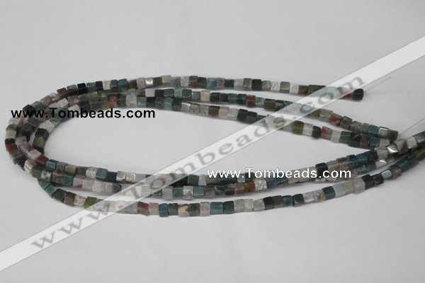 CCU27 15.5 inches 5*5mm cube Indian agate beads wholesale