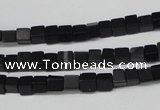 CCU31 15.5 inches 5*5mm cube black agate beads wholesale