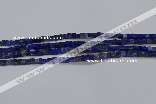 CCU315 15.5 inches 4*4mm cube lapis lazuli beads wholesale