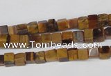 CCU34 15.5 inches 5*5mm cube yellow tiger eye beads wholesale