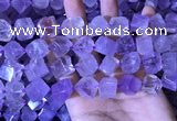 CCU400 15.5 inches 8*10mm - 14*16mm cube lavender amethyst beads