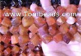 CCU402 15.5 inches 8*10mm - 14*16mm cube red agate beads