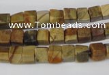 CCU41 15.5 inches 6*6mm cube picasso jasper beads wholesale