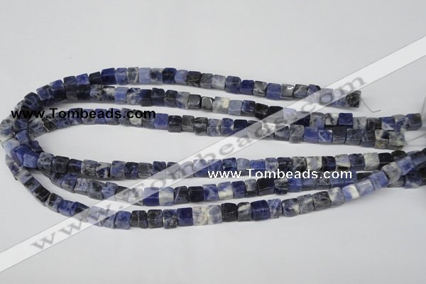 CCU43 15.5 inches 6*6mm cube sodalite gemstone beads wholesale