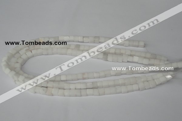 CCU45 15.5 inches 6*6mm cube white stone beads wholesale