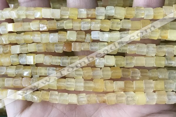 CCU450 15.5 inches 4*4mm cube yellow aventurine beads wholesale