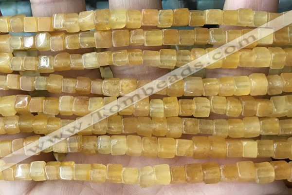 CCU451 15.5 inches 4*4mm cube yellow aventurine beads wholesale