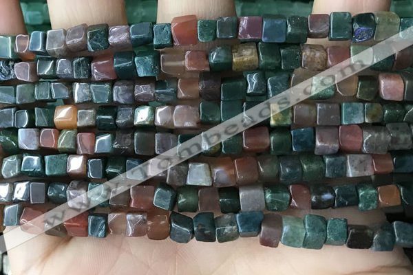 CCU459 15.5 inches 4*4mm cube Indian agate beads wholesale