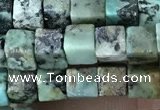 CCU461 15.5 inches 4*4mm cube African turquoise beads wholesale