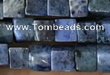 CCU462 15.5 inches 4*4mm cube blue dumortierite beads wholesale