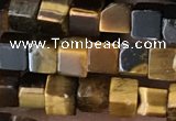 CCU464 15.5 inches 4*4mm cube yellow tiger eye beads wholesale