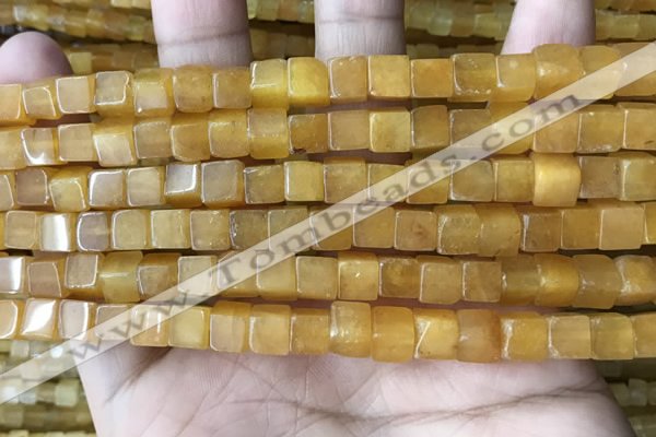 CCU481 15.5 inches 6*6mm cube yellow aventurine beads wholesale