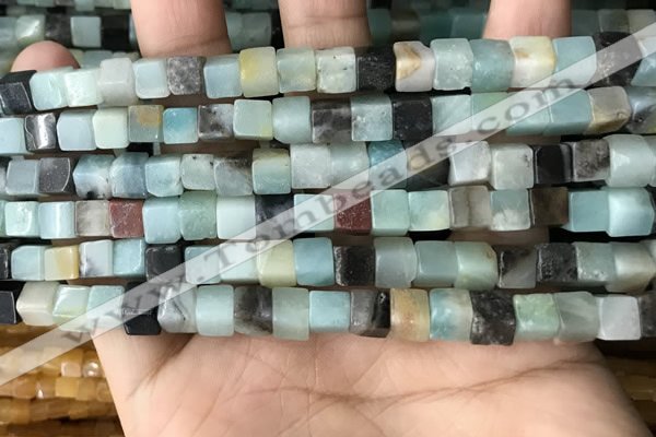 CCU486 15.5 inches 6*6mm cube amazonite beads wholesale