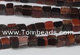 CCU49 15.5 inches 6*6mm cube red tiger eye beads wholesale