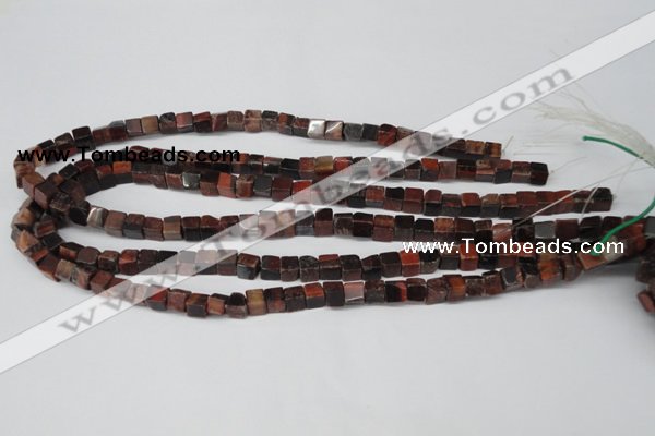 CCU49 15.5 inches 6*6mm cube red tiger eye beads wholesale