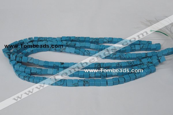 CCU50 15.5 inches 6*6mm cube turquoise beads wholesale