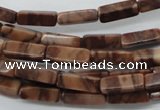 CCU504 15.5 inches 4*13mm cuboid red line jasper beads wholesale