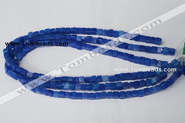 CCU51 15.5 inches 6*6mm cube dyed white jade beads wholesale