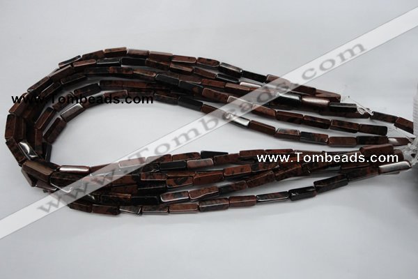 CCU523 15.5 inches 4*13mm cuboid mahogany obsidian beads wholesale