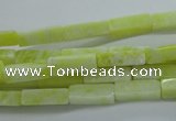 CCU524 15.5 inches 4*13mm cuboid lemon jade beads wholesale