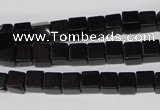 CCU53 15.5 inches 6*6mm cube black agate beads wholesale