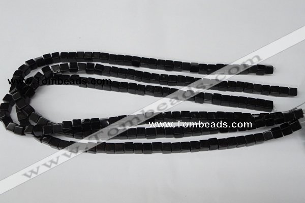 CCU53 15.5 inches 6*6mm cube black agate beads wholesale