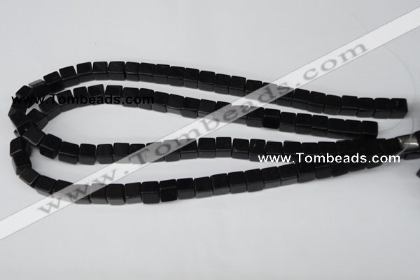 CCU60 15.5 inches 8*8mm cube black agate beads wholesale