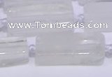 CCU600 15.5 inches 8*20mm - 10*30mm cuboid white crystal beads