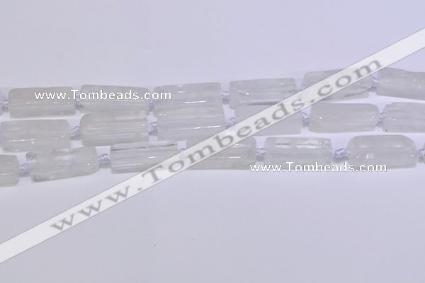 CCU600 15.5 inches 8*20mm - 10*30mm cuboid white crystal beads