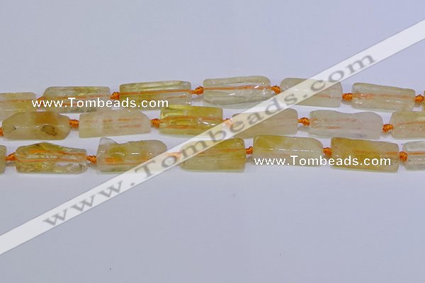 CCU604 15.5 inches 8*20mm - 10*30mm cuboid citrine gemstone beads