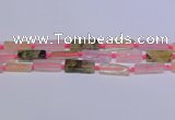 CCU608 15.5 inches 8*20mm - 10*30mm cuboid mixed quartz beads