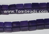 CCU61 15.5 inches 8*8mm cube synthetic amethyst beads wholesale