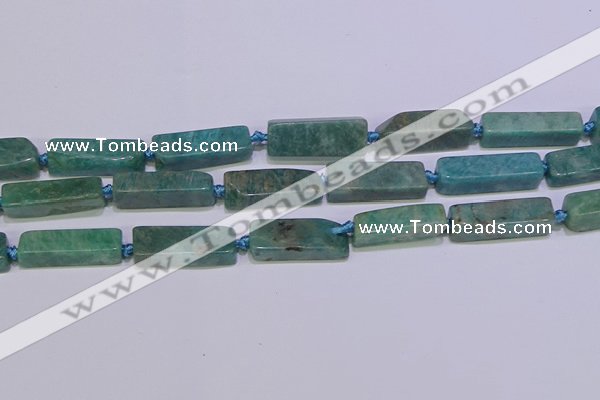 CCU615 15.5 inches 8*20mm - 10*30mm cuboid amazonite beads