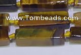 CCU618 15.5 inches 8*20mm - 10*30mm cuboid yellow tiger eye beads