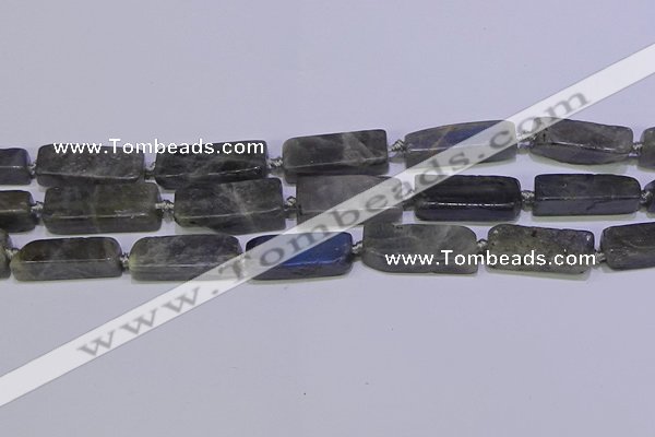 CCU619 15.5 inches 8*20mm - 10*30mm cuboid labradorite beads