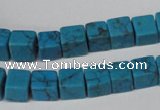 CCU62 15.5 inches 8*8mm cube turquoise beads wholesale