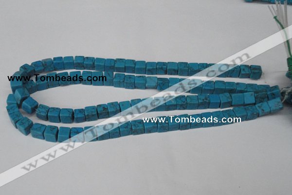 CCU62 15.5 inches 8*8mm cube turquoise beads wholesale