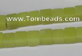 CCU64 15.5 inches 8*8mm cube olive jade beads wholesale