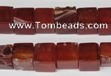 CCU70 15.5 inches 10*10mm cube red agate beads wholesale