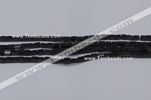 CCU700 15.5 inches 4*6mm cuboid black stone beads wholesale