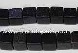 CCU71 15.5 inches 10*10mm cube blue goldstone beads wholesale