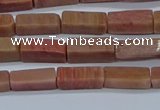 CCU717 15.5 inches 4*13mm cuboid pink wooden jasper beads wholesale