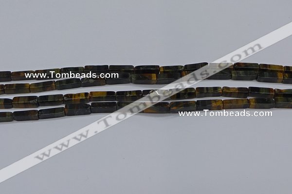 CCU720 15.5 inches 4*13mm cuboid blue tiger eye beads wholesale