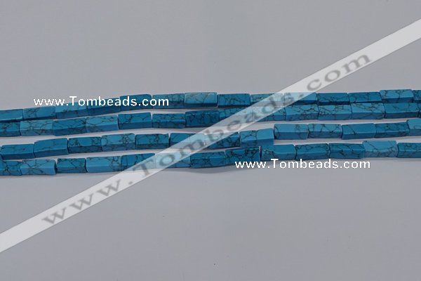 CCU725 15.5 inches 4*13mm cuboid imitation turquoise beads wholesale