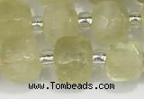 CCU756 15 inches 8*8mm faceted cube lemon quartz beads