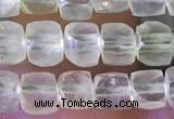 CCU802 15 inches 4mm faceted cube prehnite beads