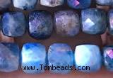 CCU810 15 inches 4mm faceted cube apatite beads