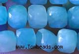 CCU811 15 inches 4mm faceted cube amazonite beads