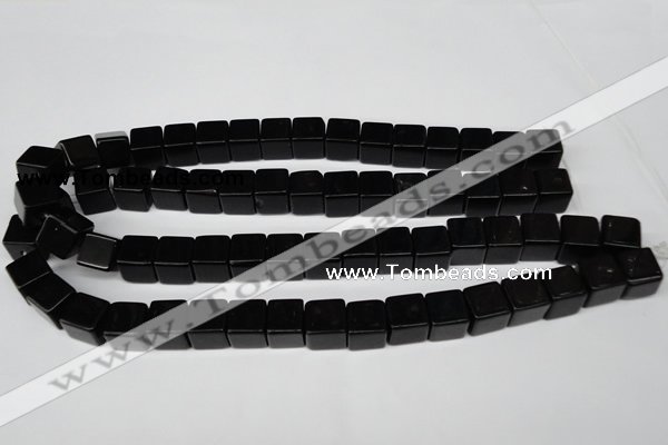 CCU82 15.5 inches 12*12mm cube black agate beads wholesale