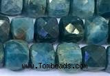 CCU894 15 inches 4mm faceted cube apatite beads